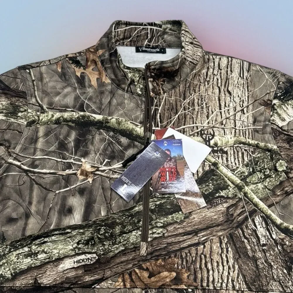 HUNTWORTH Men’s Large 1/2 Zip Camouflage Pullover Jacket - Picture 2 of 6